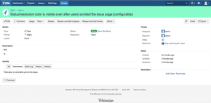 Color is visible even after issue page is scrolled.