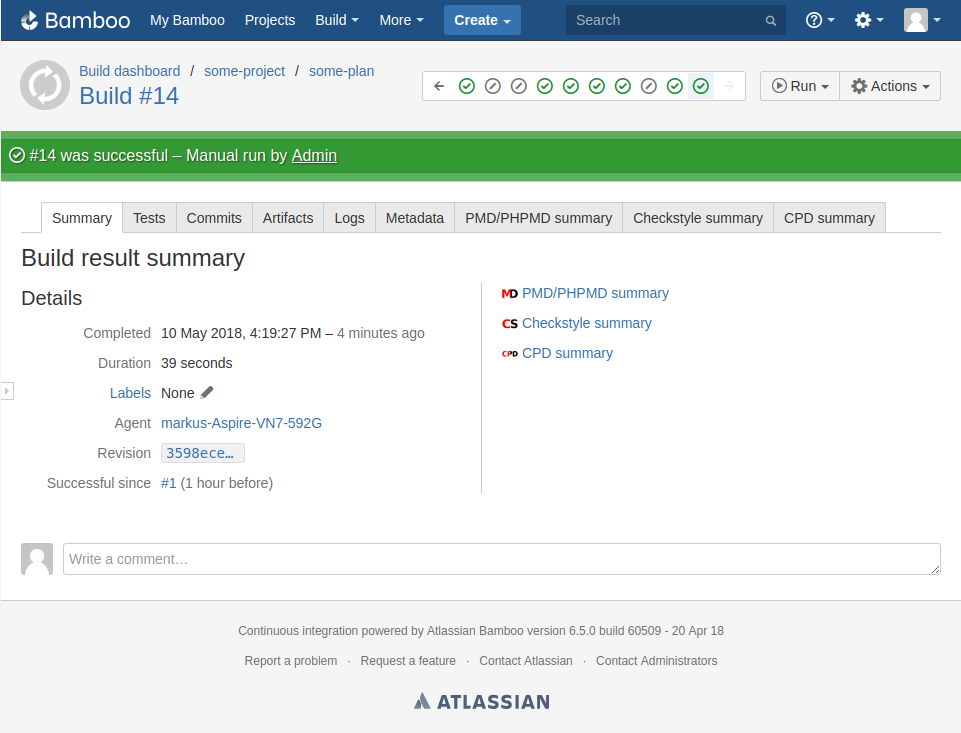 View metric summaries for plan