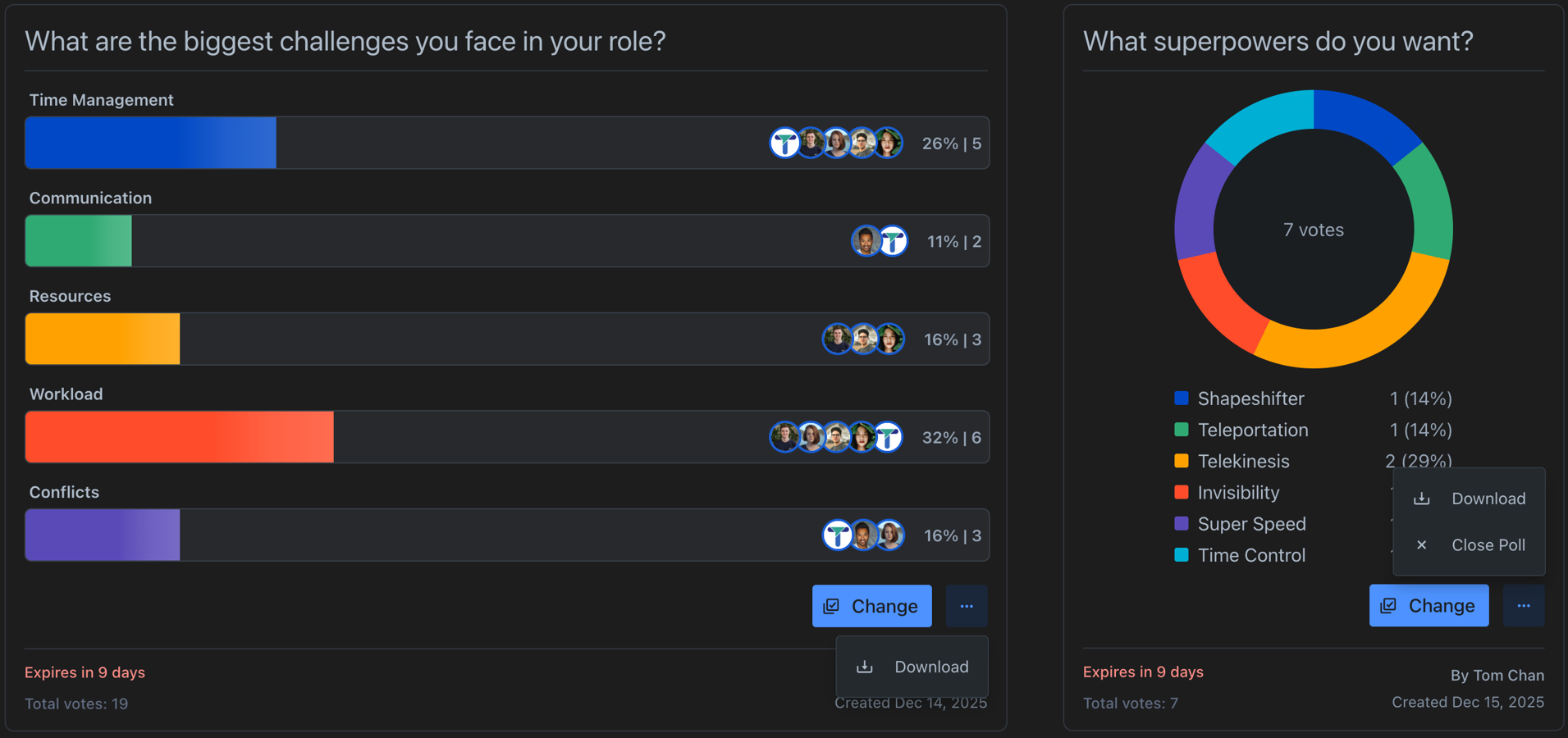 Poll macros in dark theme