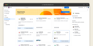 Departments with context. See who's in each team, their roles, and parent org. One click to view the full roster.
