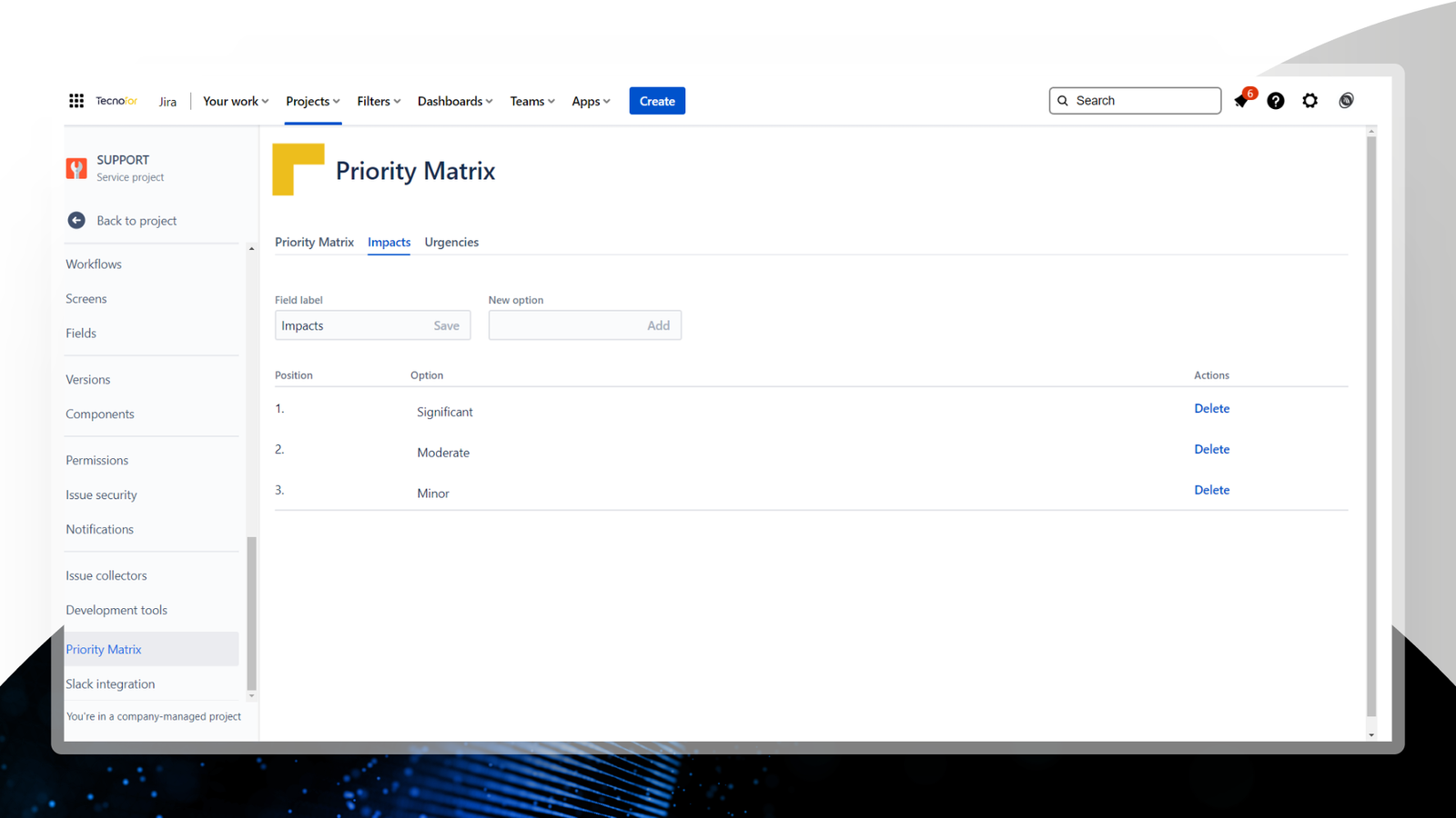 Fill the Impacts & Urgencies in Priority Matrix