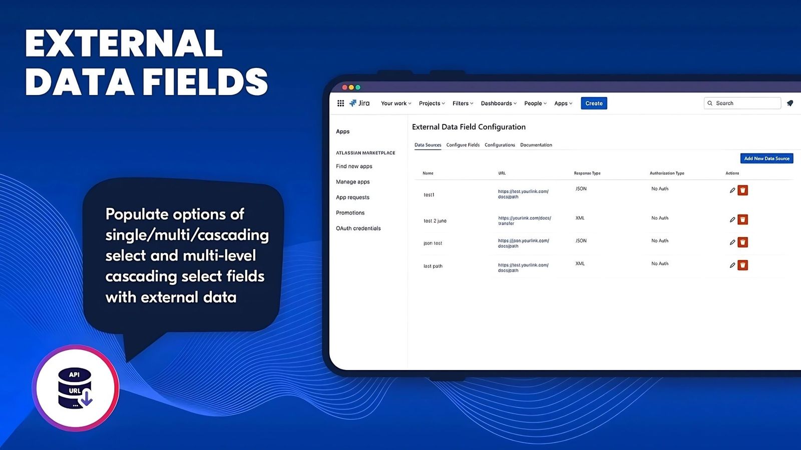 Feed options of fields from your external APIs