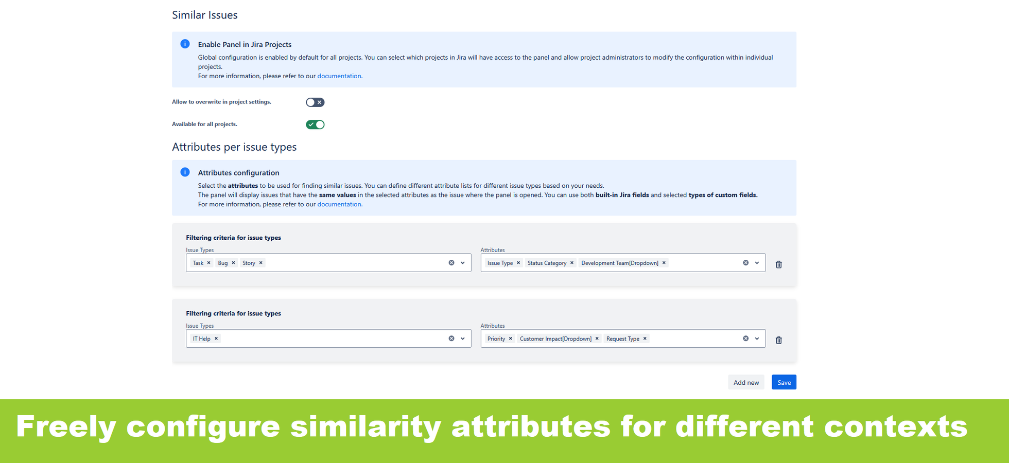 Customizable Criteria
