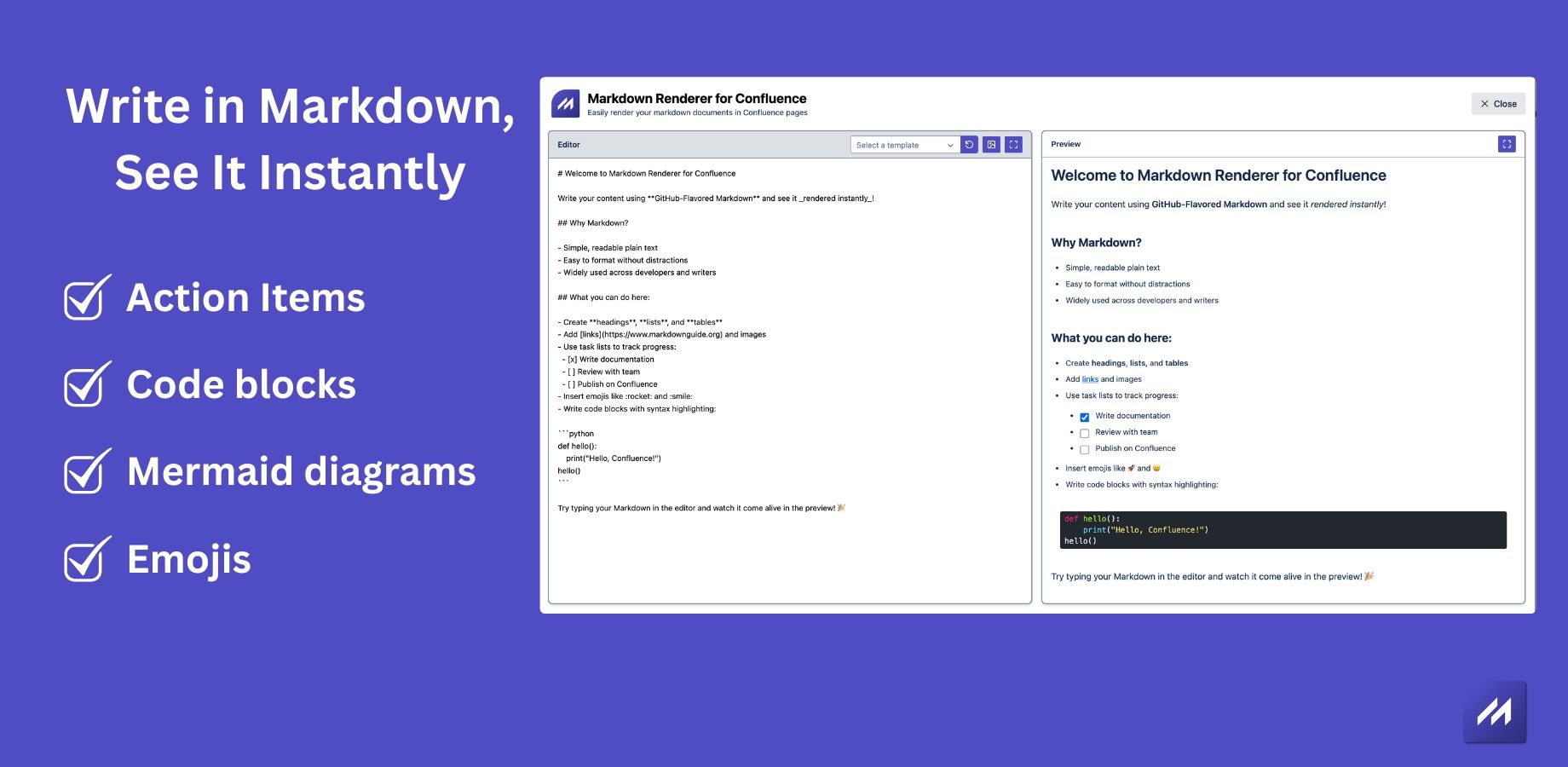 Live editor with preview for seamless Markdown writing