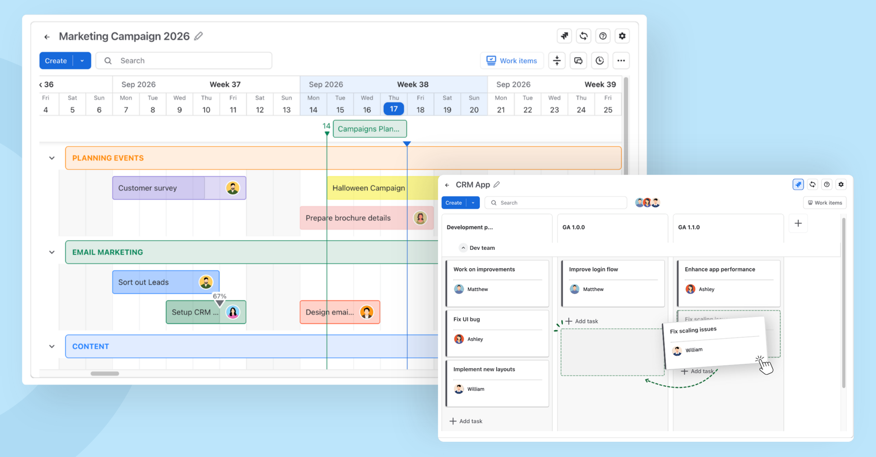Visualize project planning in Confluence by using Timeline Roadmaps or Kanban boards
