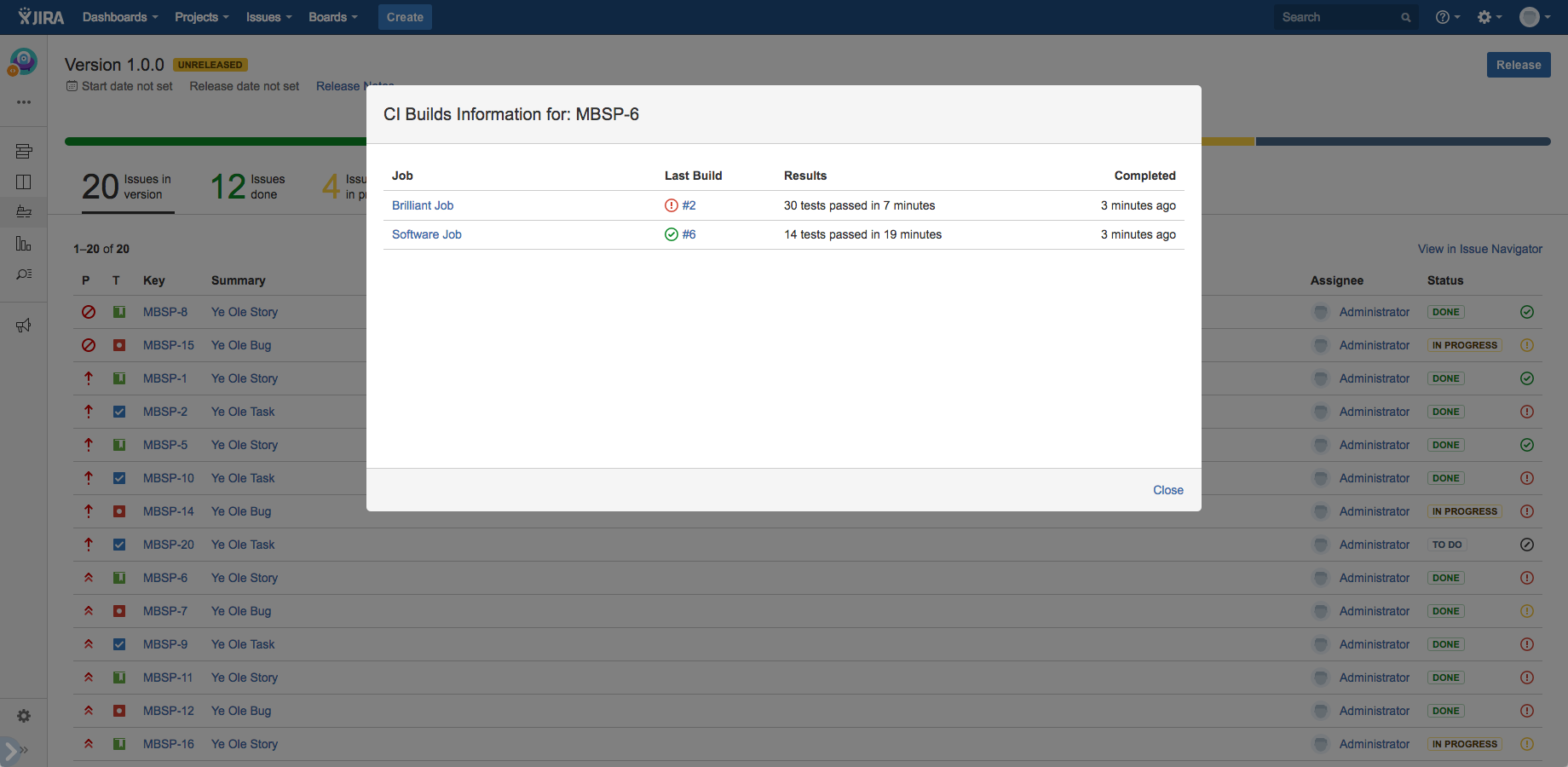 Jira Software Integration