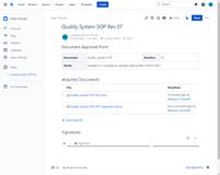 Use the Document Approval Blueprint to create a page with the inline signature block included