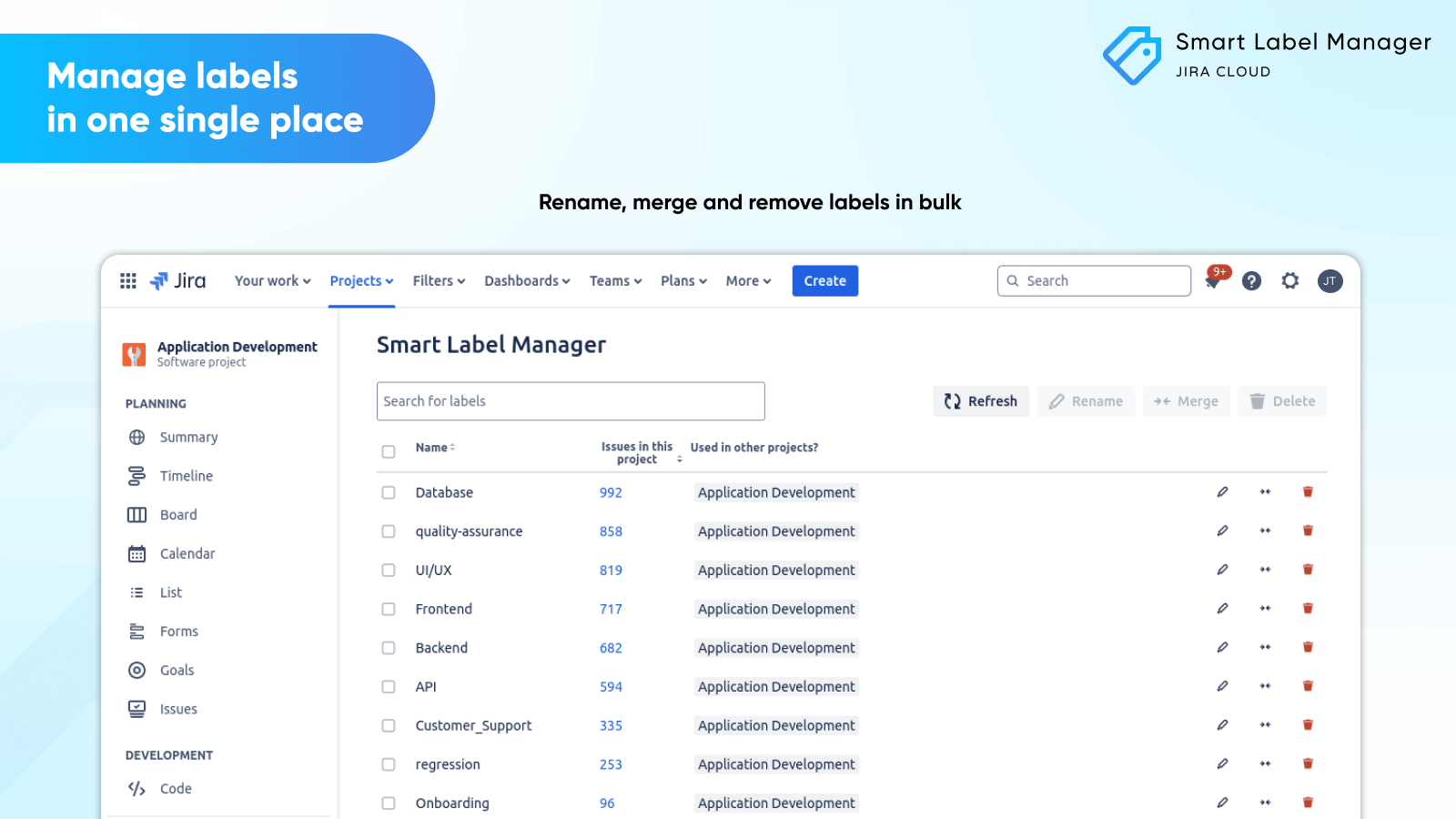 All your labels in one place
