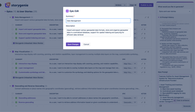 Dive into the Epic Edit Modal - your command center to refine Epic summaries and descriptions, tailoring them to your project's needs.