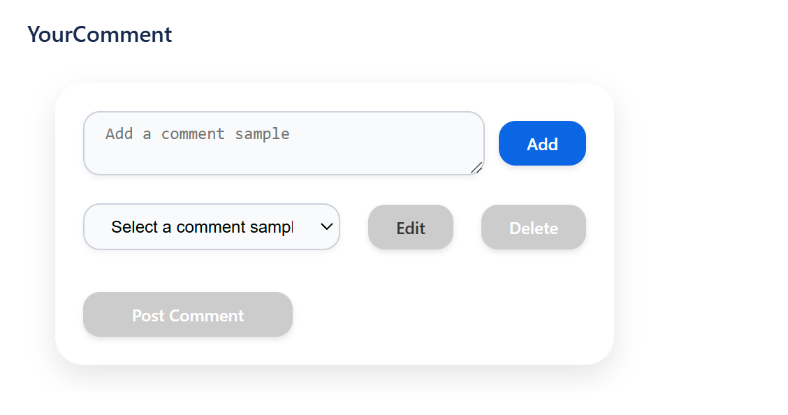 Save time by easily adding the same comments.