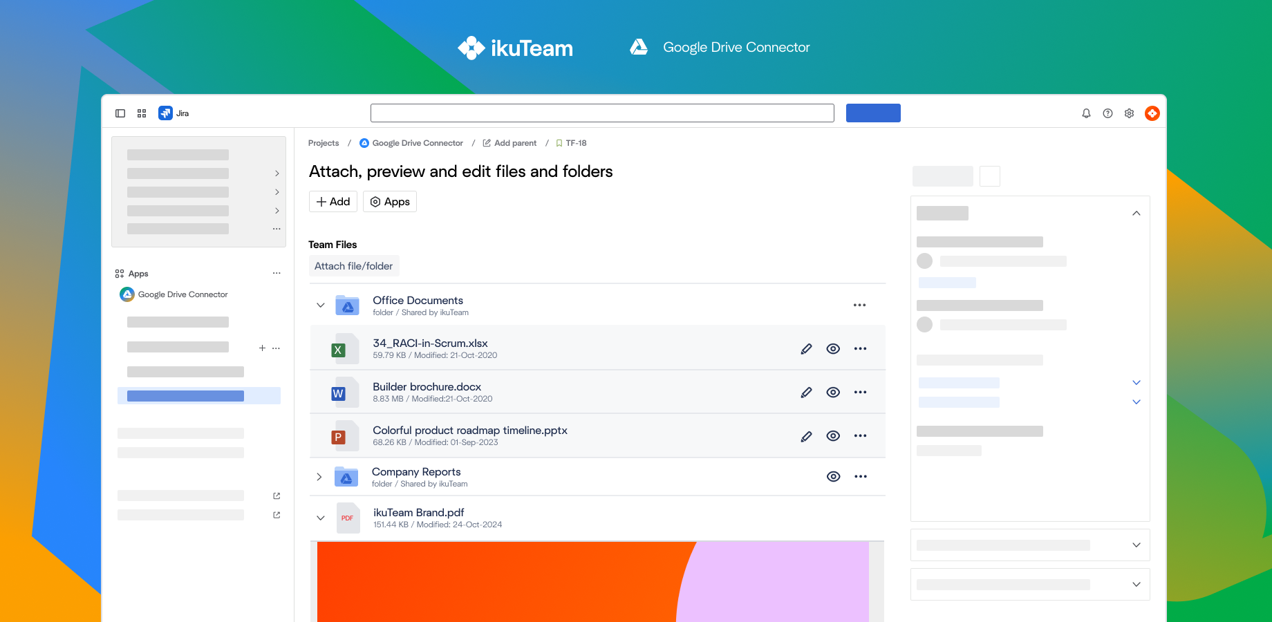 Connect Google Drive files & folders to Jira