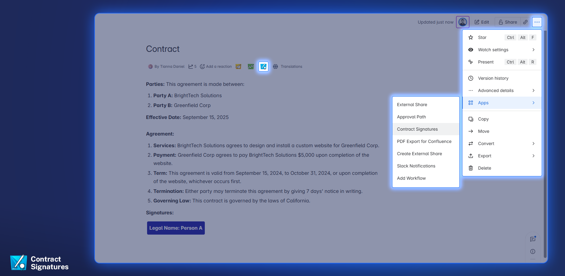 Create a contract with a few clicks