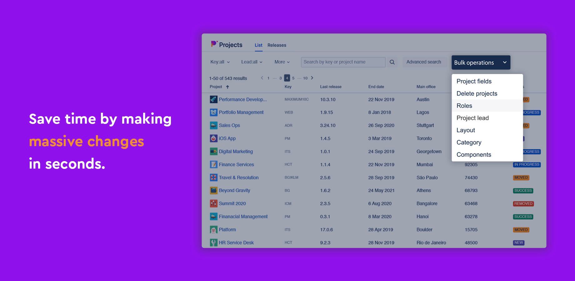 Bulk Operations replicate Jira bulk change at project level