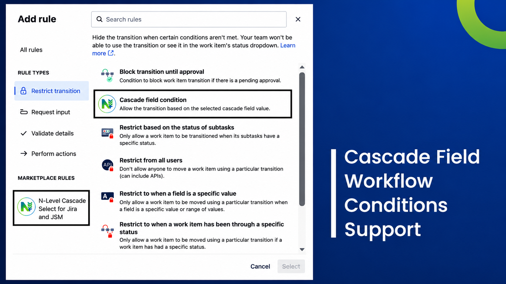 Control workflow transitions