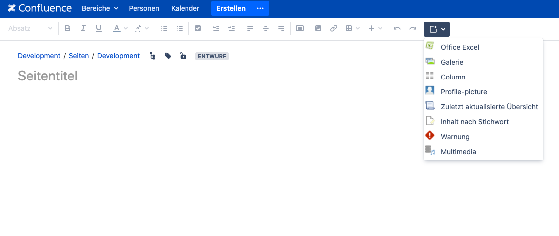 Custom menu showing your preferred macros
