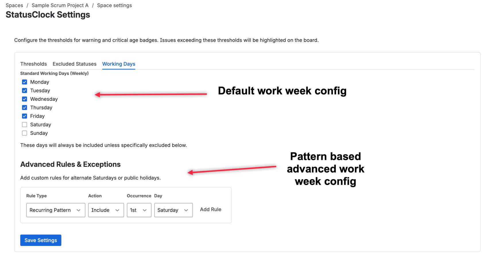 Easy admin configuration for age thresholds and business day logic