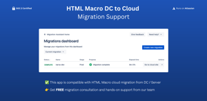 Migrate HTML Macro from DC or Server to Confluence Cloud with this app. Get free consultation and hands-on support: https://cal.com/narva