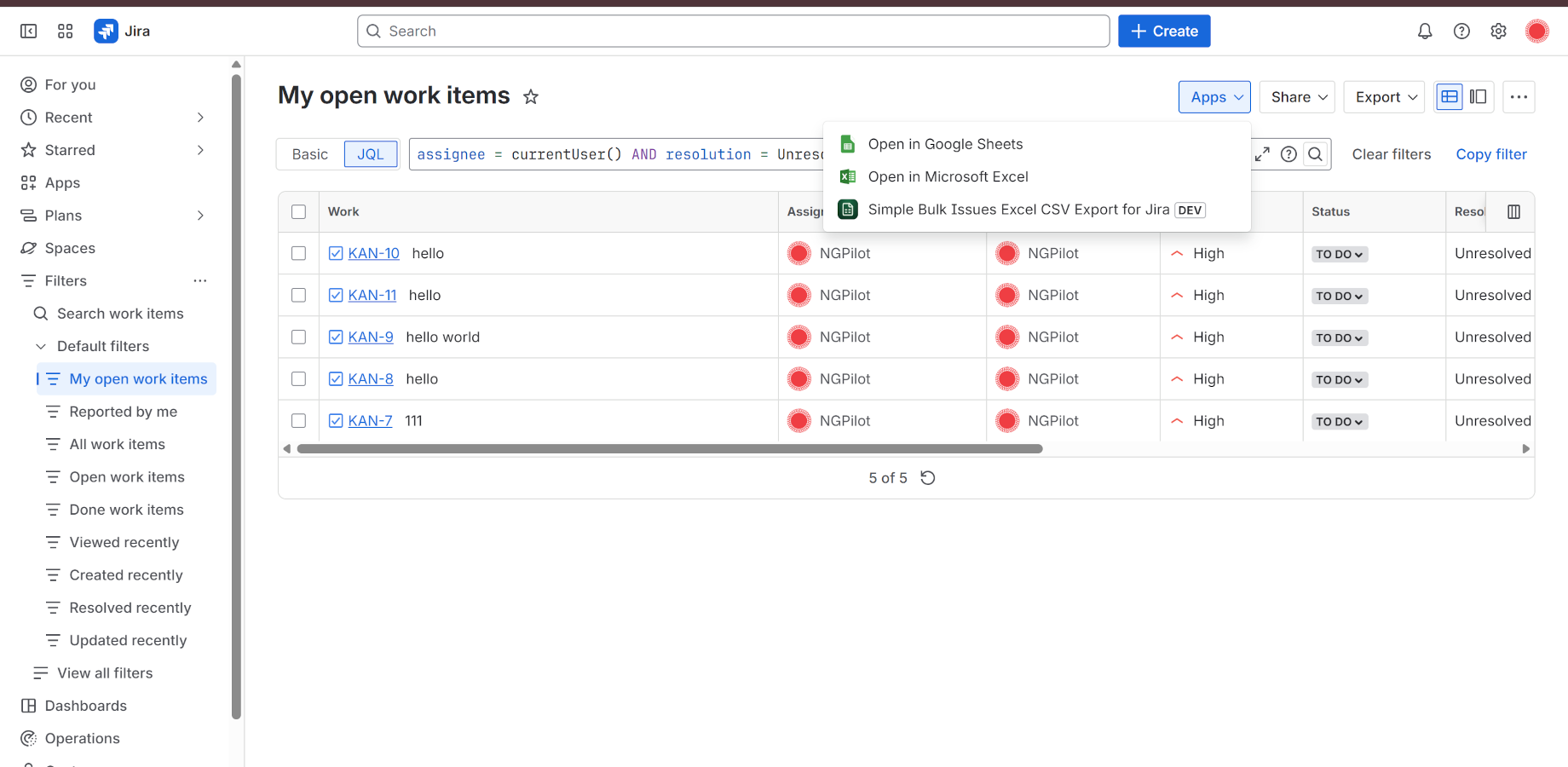 Works with built-in filters