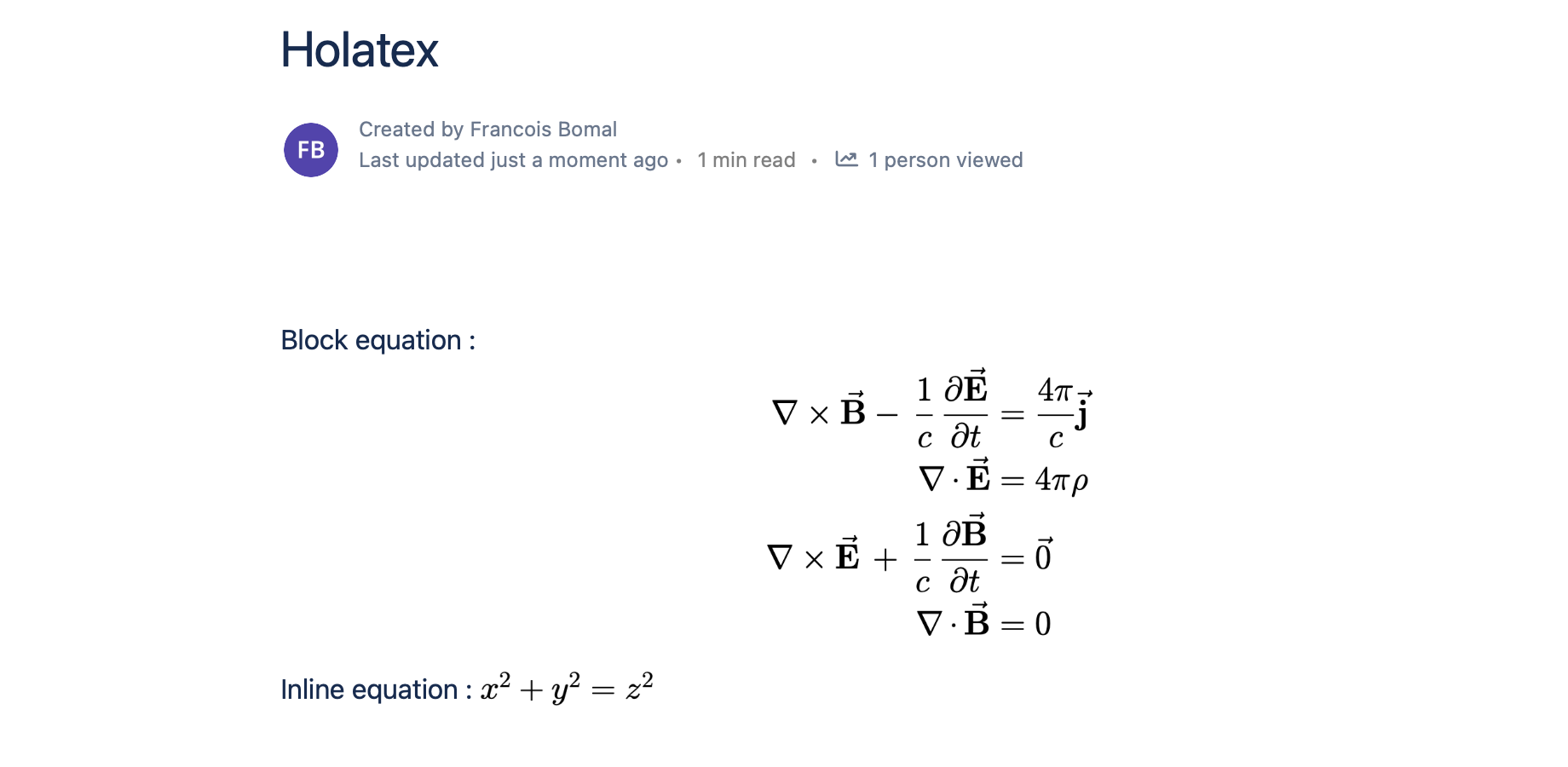 Inline and block equations