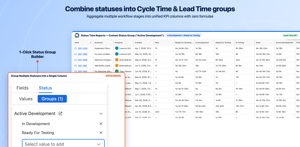 Cycle Time & Lead Time (Status Groups): Combine multiple statuses into custom phase columns to measure true Cycle Time and Lead Time.