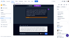 Reply screen to see comments and craft a response with AI