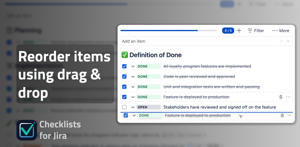 Reorder checklist items using drag & drop