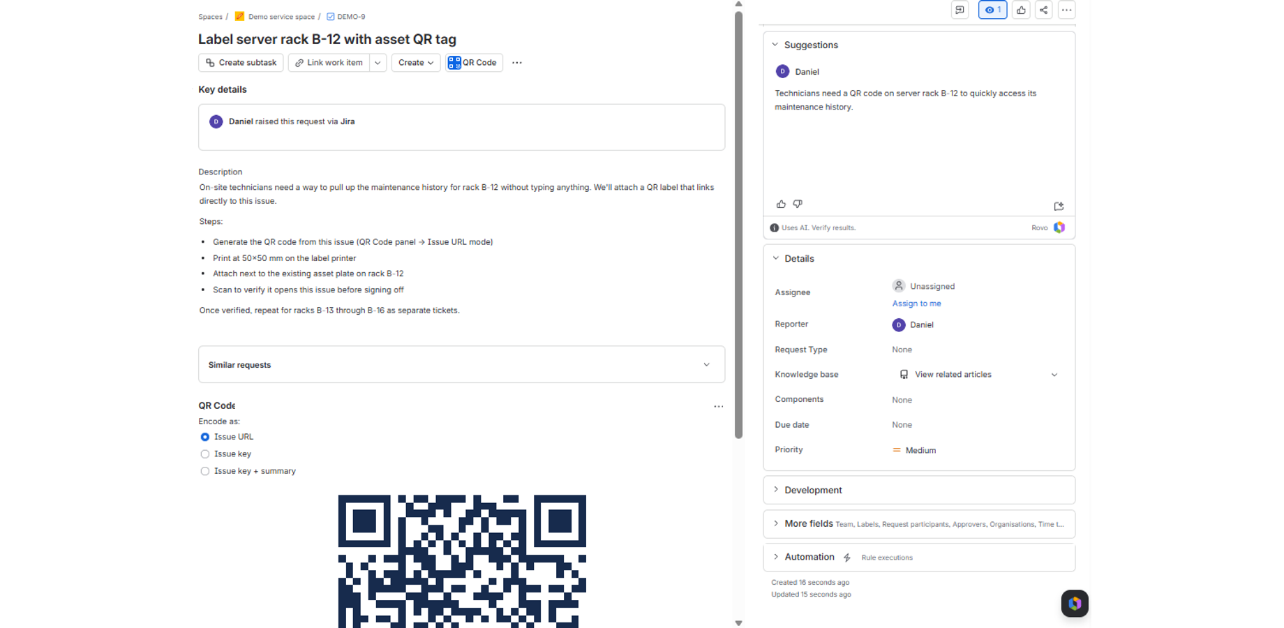 Everything runs inside your Atlassian site and no data ever leaves the platform