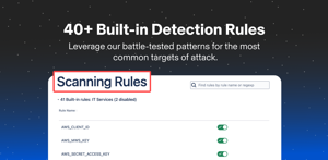 40+ Built in Scanning Rules