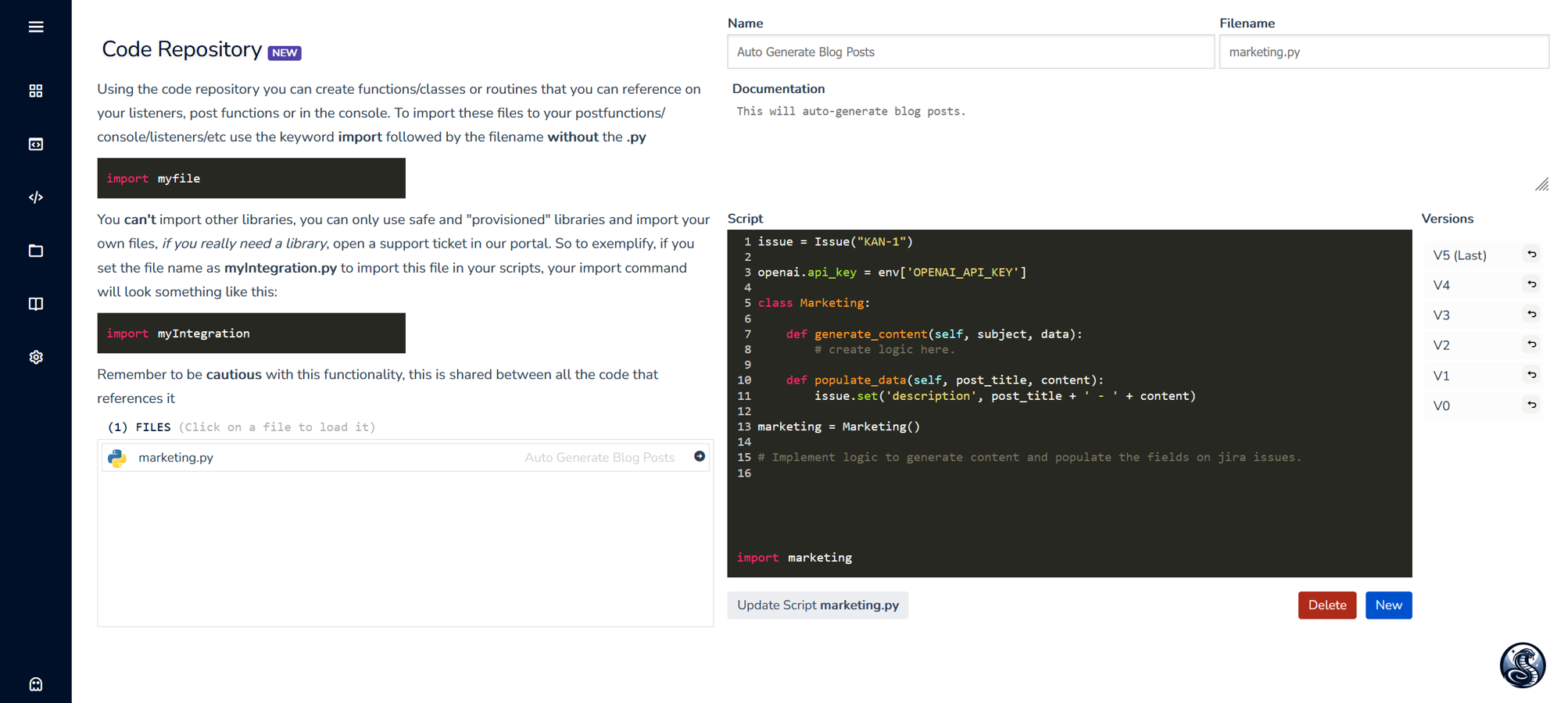 Our documentation is built in the application itself, so you can easily check on the docs while you develop, you don't have to chase the information, it's available in a few clicks