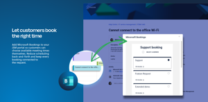 Add Microsoft Bookings to Jira Service Management so customers can choose meeting times themselves. Reduce scheduling effort and keep each booking connected to the relevant JSM request.