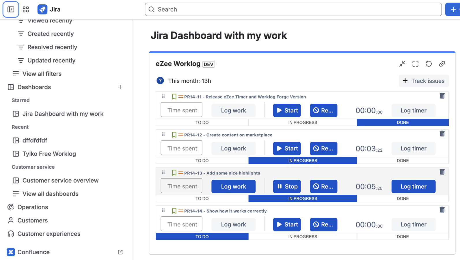 Your personal worklist with built-in time tracking.