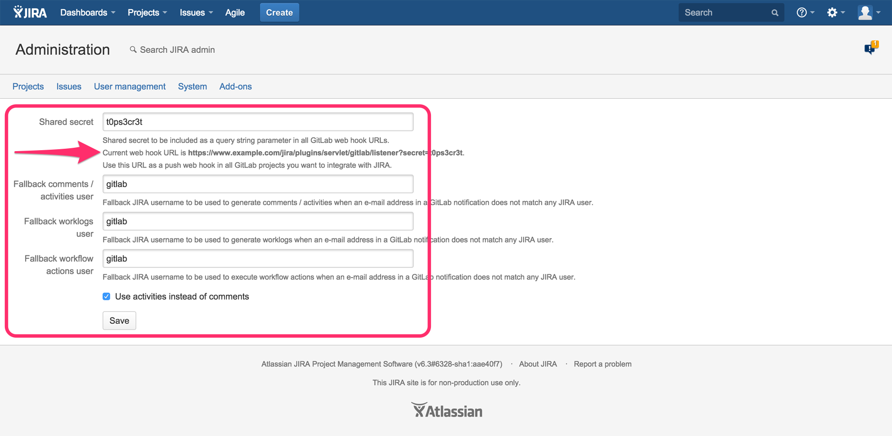 Define several fallback Jira users to be used when e-mail addresses in pushed changesets do not match any Jira user.