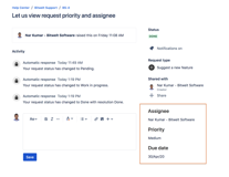 Example fields displayed in portal