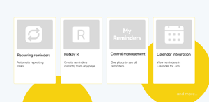 Recurring reminders, HotKey for reminder in Jira creation, Reminders in Jira Service Management