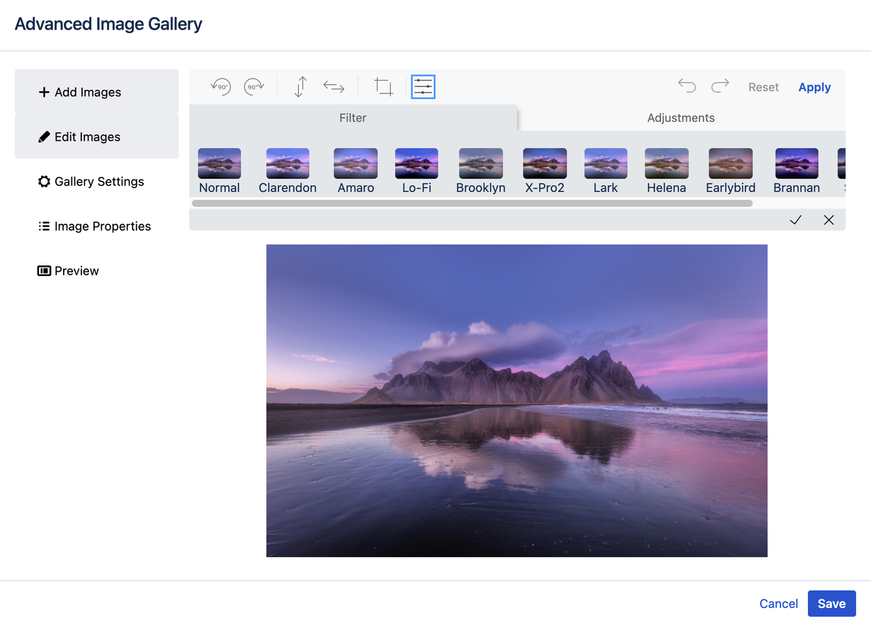 - Edit your photos in Confluence
- Crop: Cut your images directly in the user interface
- Rotate: Turn and spin your photos
- Zoom: Enlarge a portion of the image or remove unwanted elements
- GDPR and DSGVO ready