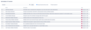 Validators - new functions, search ability and ability to choose function with one click