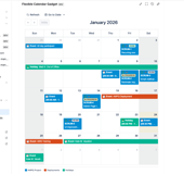 Flexible calendar gadget view