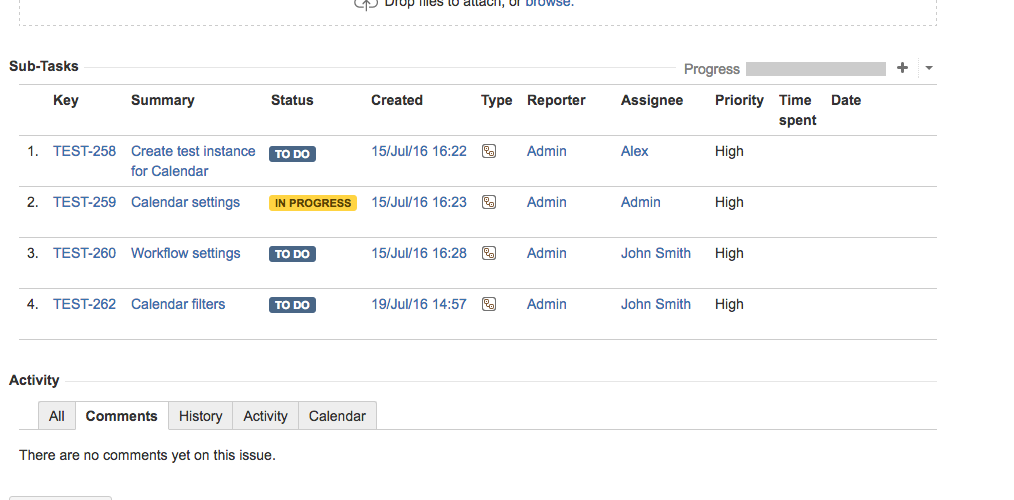 Browse the particular sub-task info within the parent task