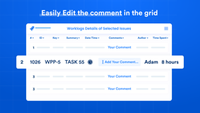 Easily Edit the comment in the grid.