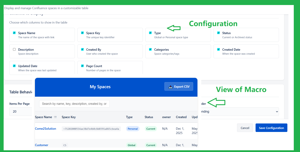 Space List table Macro