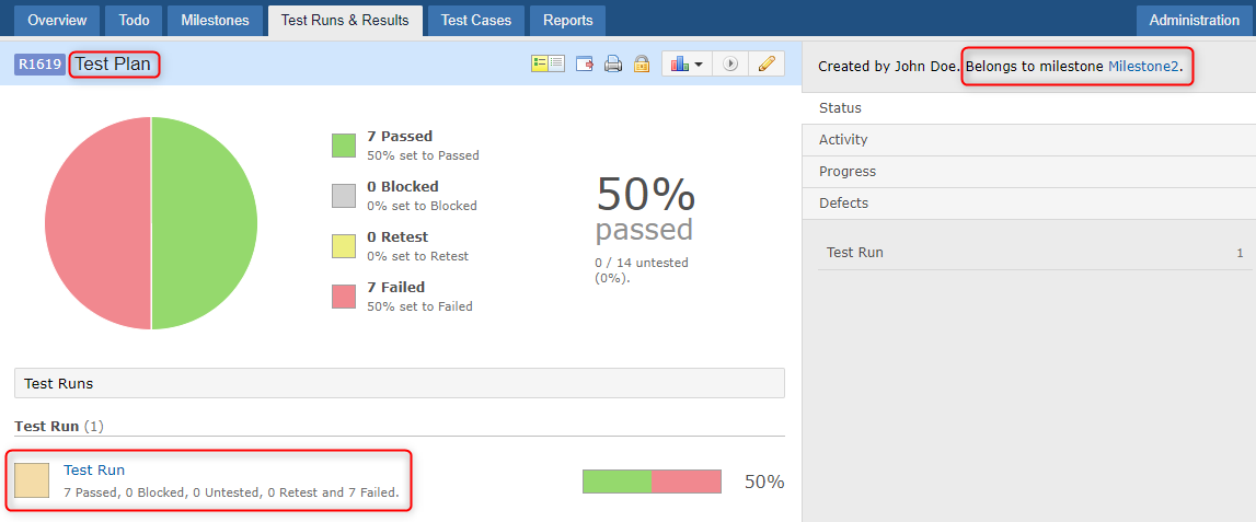 Automatically create milestones, tests, sections