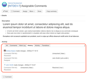 All actions on assignable comments as saved as standard Change Items and those could be seen in issue History tab.