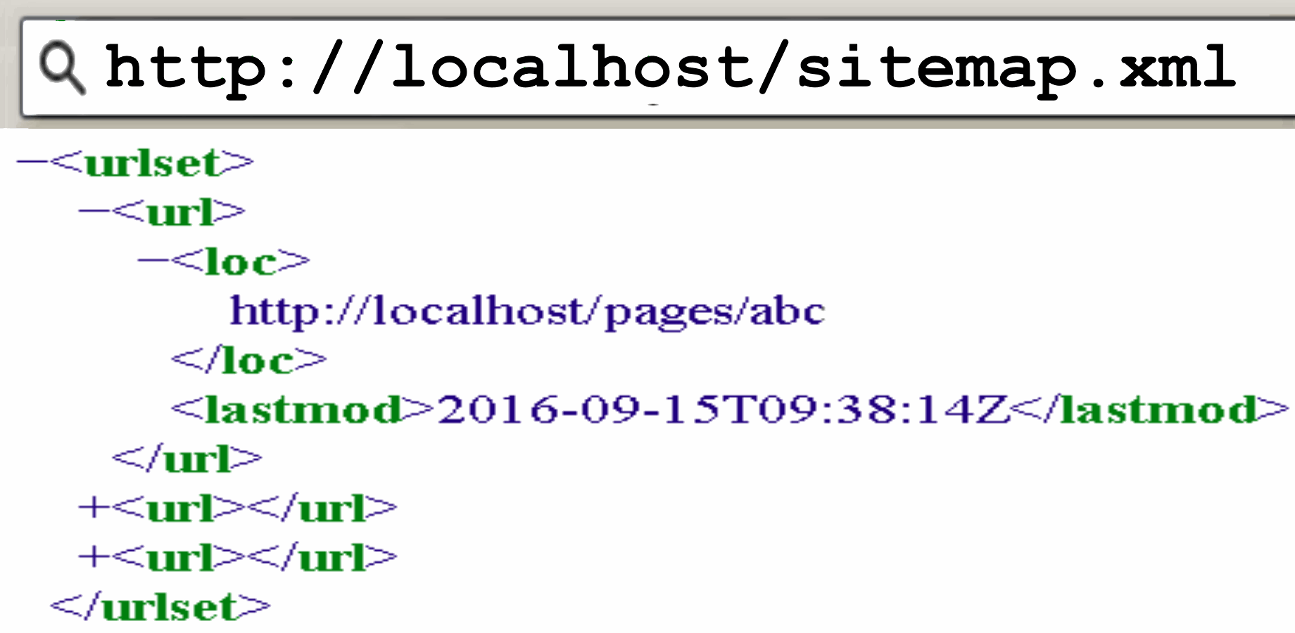 sample of the added sitemap.xml