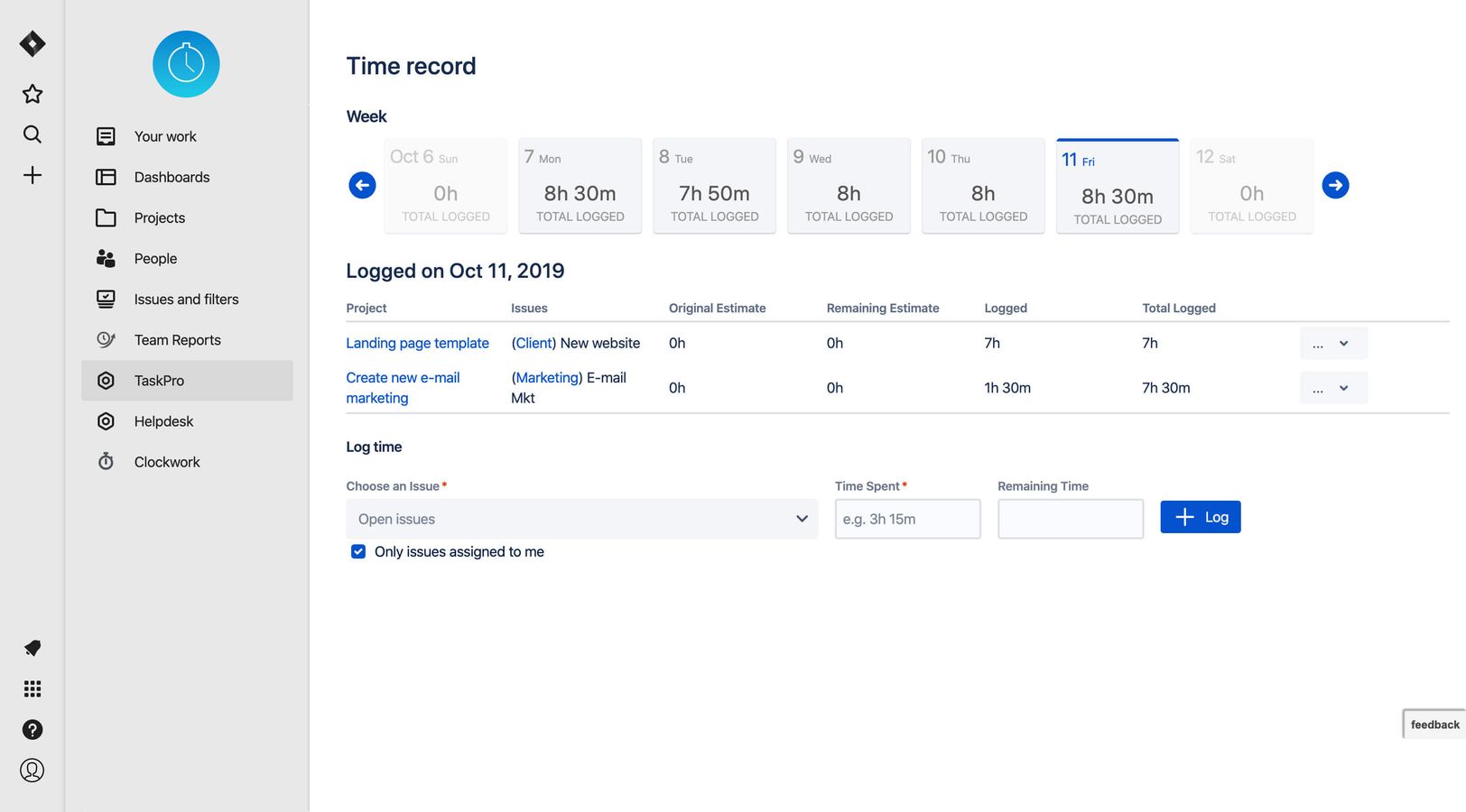Get an accurate look at your past workweeks