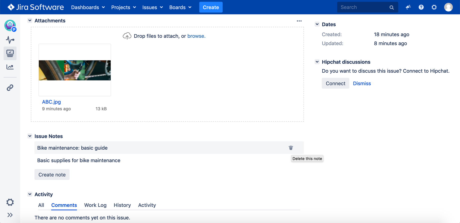 Web panel for your notes