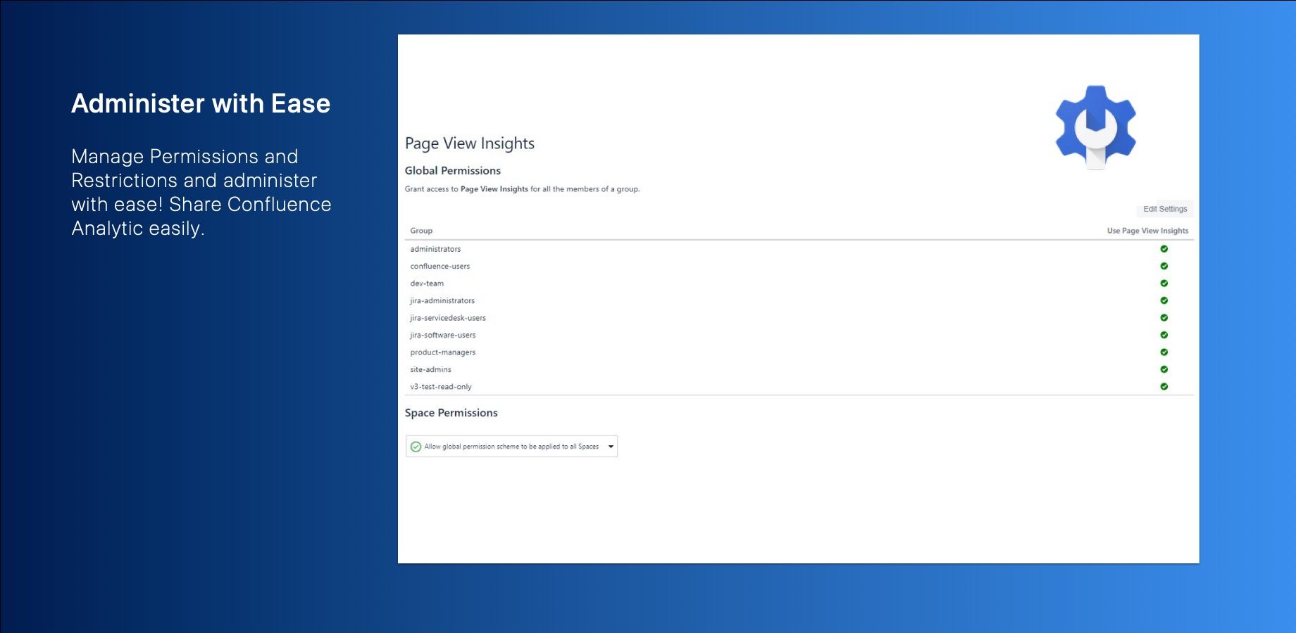 Apply space/user restrictions with ease. Create/Revoke  REST API tokens.