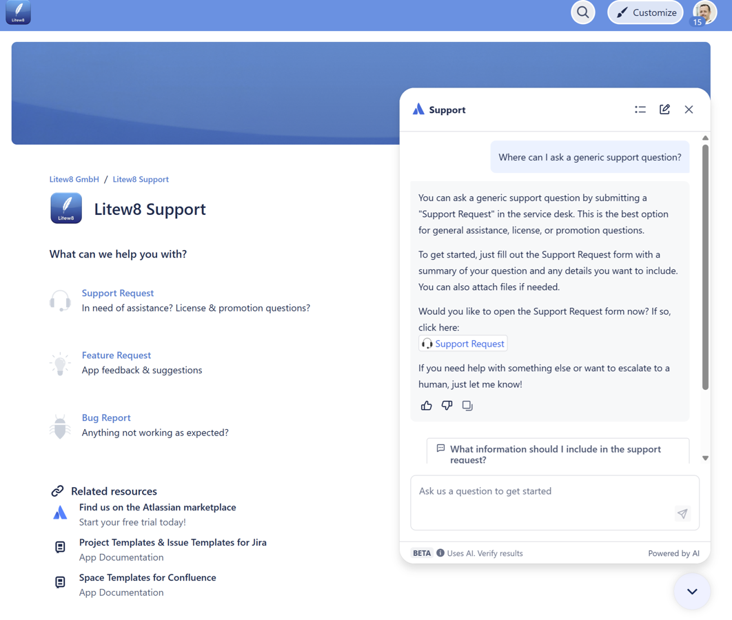 Portal Guide inside JSM Portal