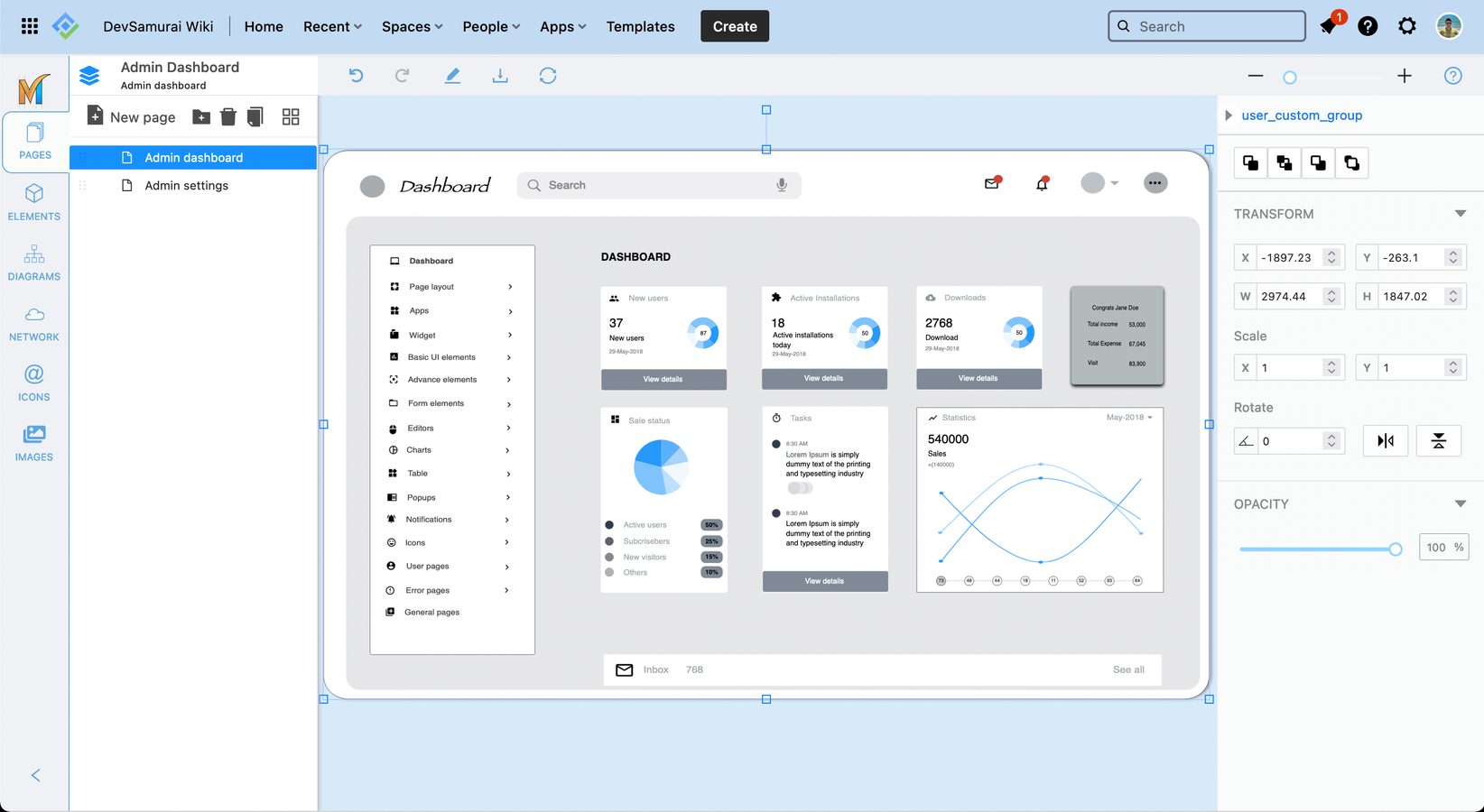 Quickly brainstorm UI ideas with various design abilities