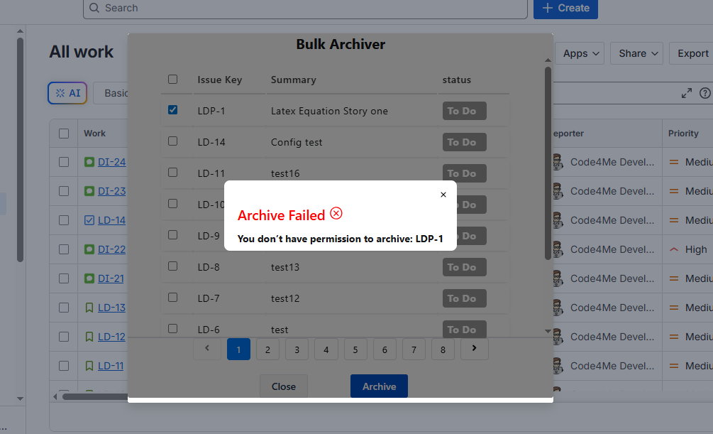 Archive Failed – Permission Denied