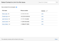 Contacts that are related to another project and you want to link them to current issue.